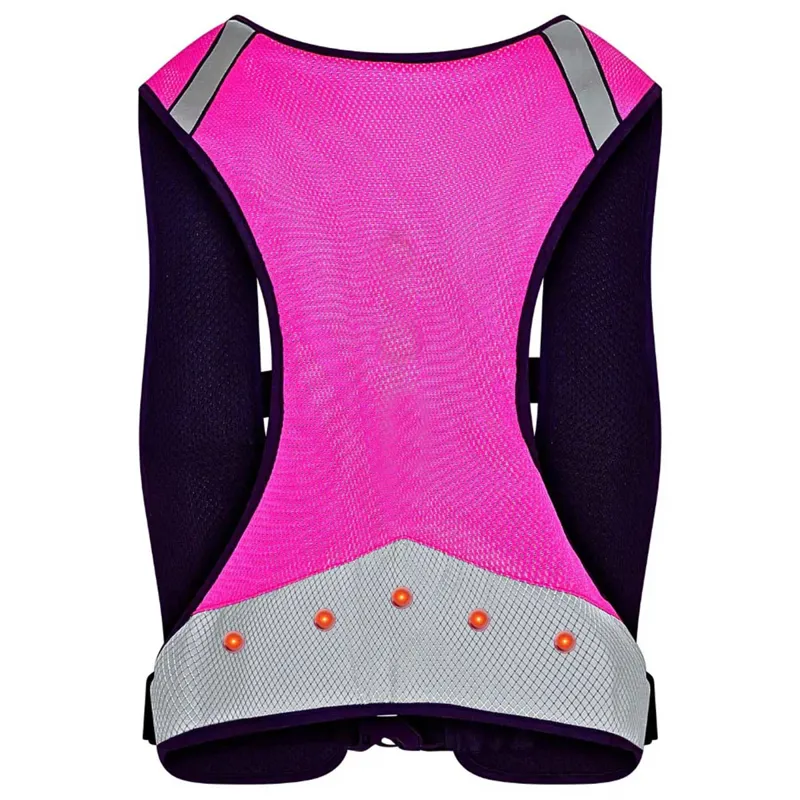Equi Light Pro Hi-Viz LED Adults Rider Vest - Pink/Silver-1