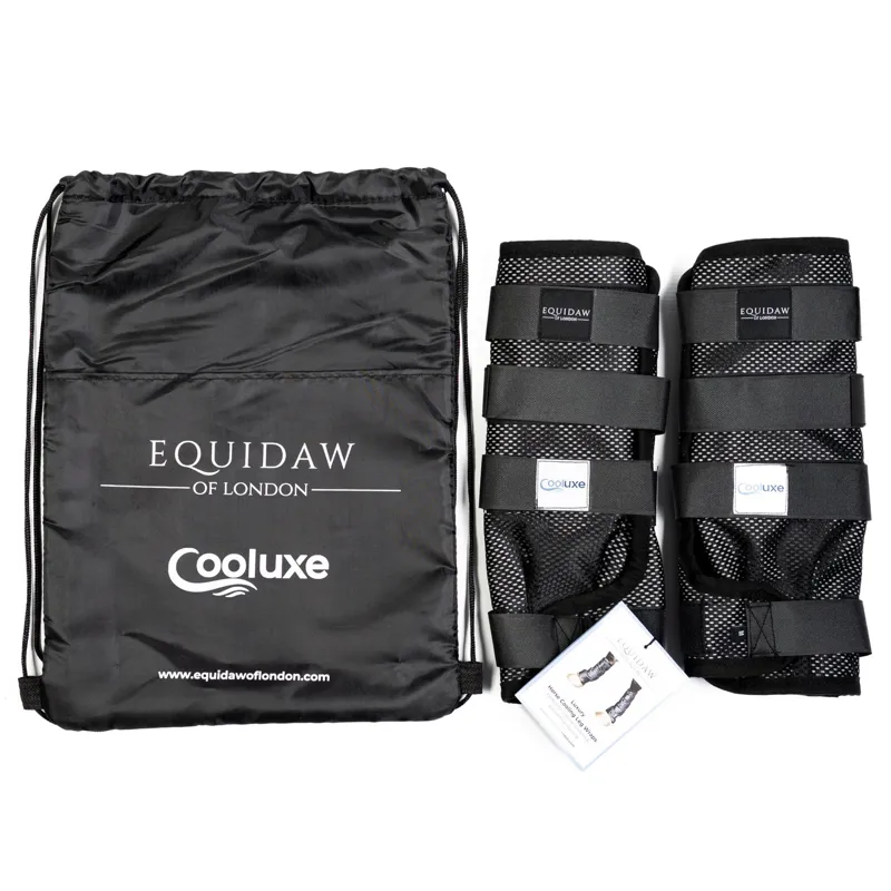 Equidaw of London Luxury Horse Cooling Leg Wraps - Black-7