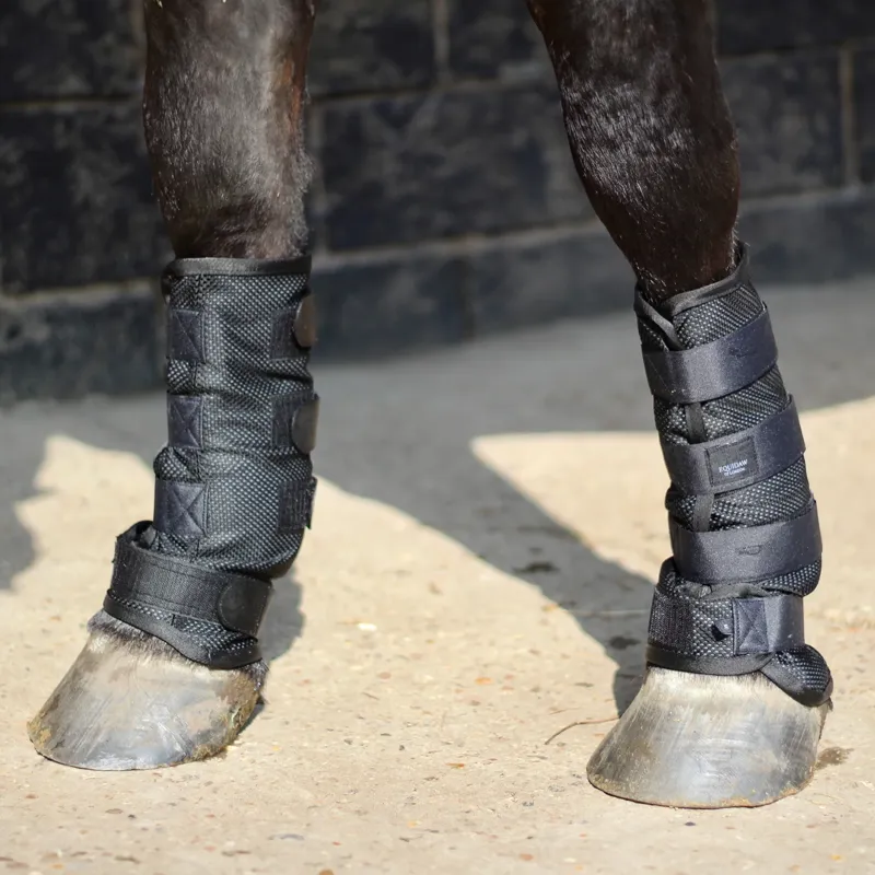 Equidaw of London Luxury Horse Cooling Leg Wraps - Black-2