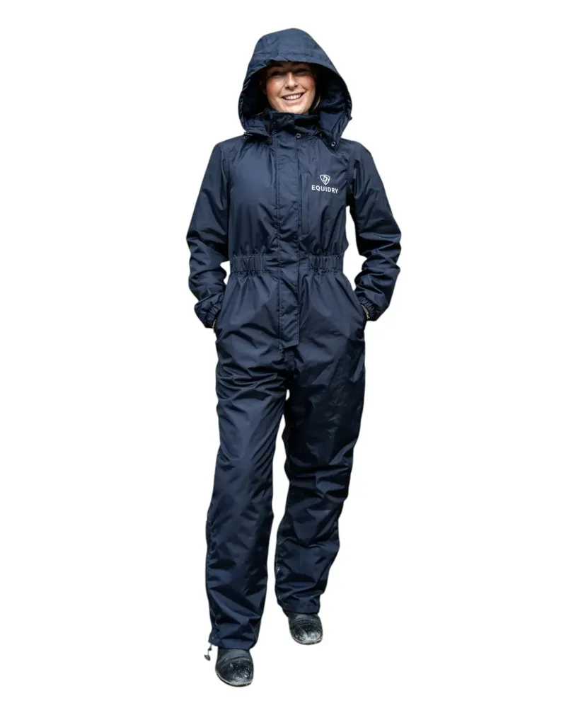 EQUIDRY All-In-One Womens Waterproof Jumpsuit - Navy-1