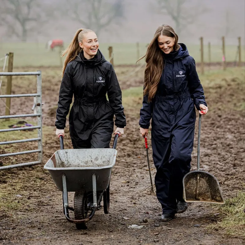 EQUIDRY All-In-One Womens Waterproof Jumpsuit - Navy-5