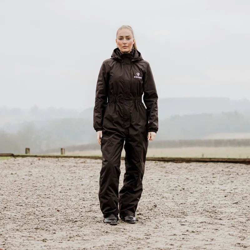 EQUIDRY All-In-One Womens Waterproof Jumpsuit - Brown-1