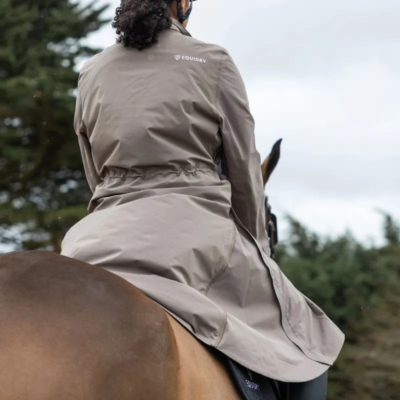 EQUIDRY Aura Womens Waterproof Long Riding Coat - Taupe-4