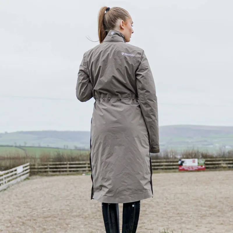 EQUIDRY Aura Womens Waterproof Long Riding Coat - Taupe-9