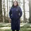 EQUIDRY Aura Womens Waterproof Long Riding Coat - Navy