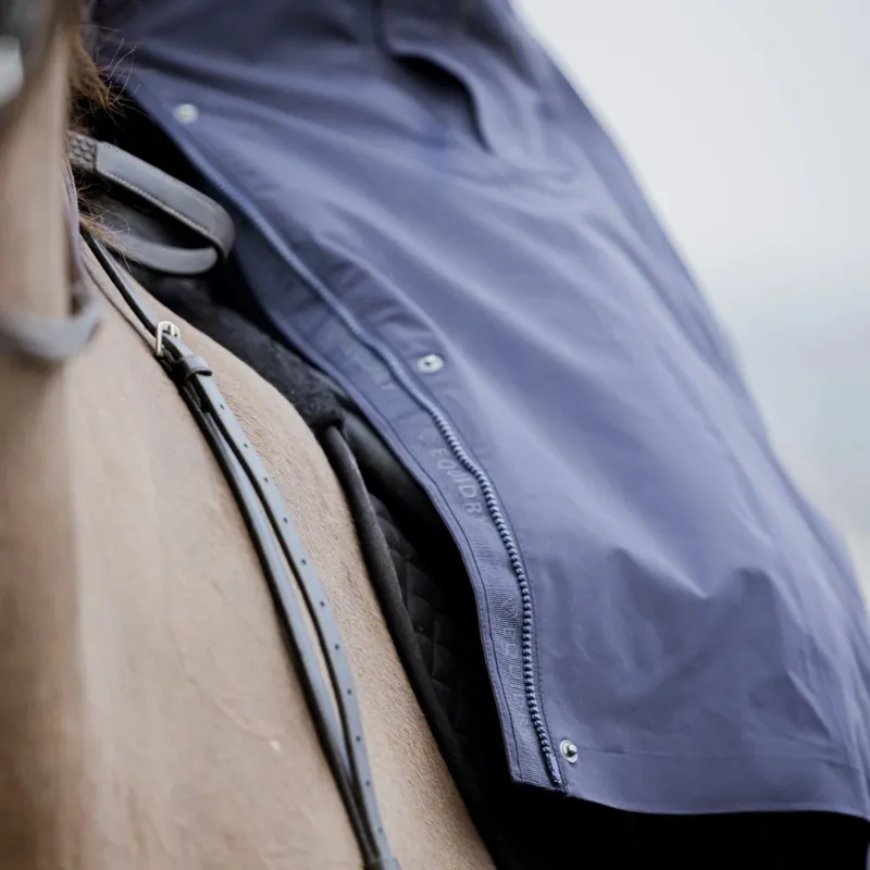 EQUIDRY Aura Womens Waterproof Long Riding Coat - Navy-1