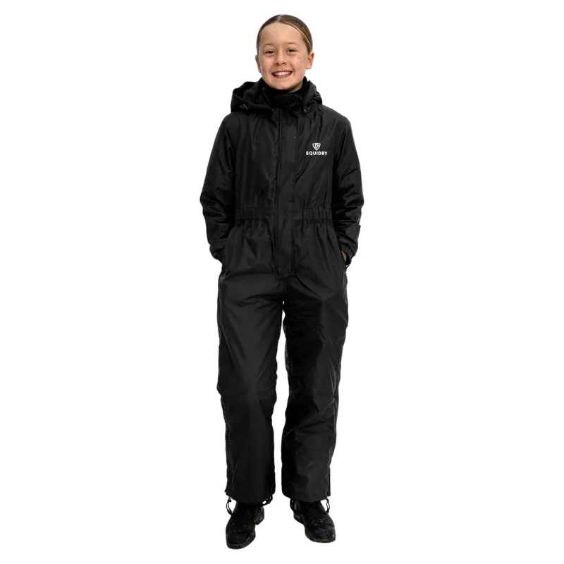 EQUIDRY All-In-One Junior Waterproof Jumpsuit - Black