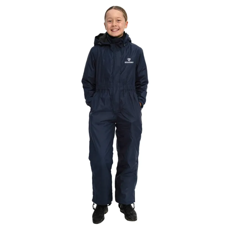 EQUIDRY All-In-One Junior Waterproof Jumpsuit - Navy-3