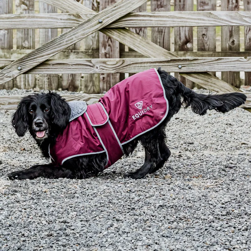 EQUIDRY Waterproof Dog Coat - Plum/Grey