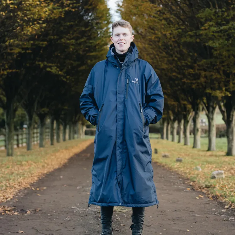 EQUIDRY Evolution Thin Fleece/Removable Hood Jacket - Steel Blue-1