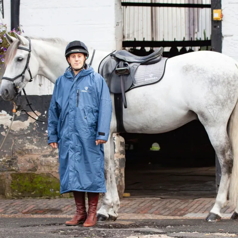 EQUIDRY Evolution Thin Fleece/Removable Hood Jacket - Steel Blue-4