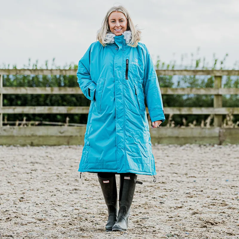 EQUIDRY Evolution Lux Adults Waterproof Jacket - Turquoise/Charcoal