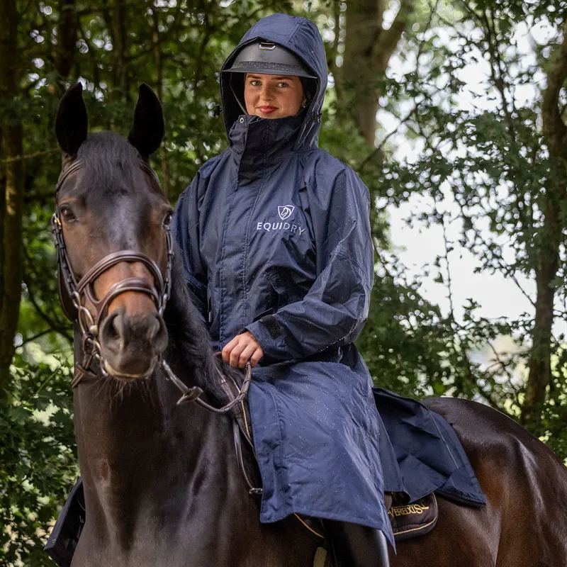 EQUIDRY Evolution Mesh Lined Waterproof Jacket - Dark Navy/Navy-1