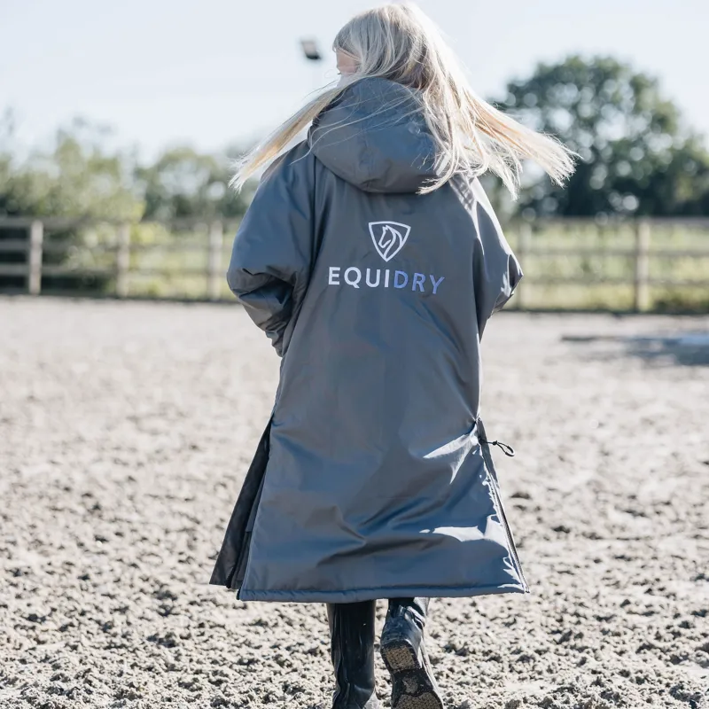 EQUIDRY Evolution Thick Fleece Lined Junior Jacket - Charcoal/Lilac-1