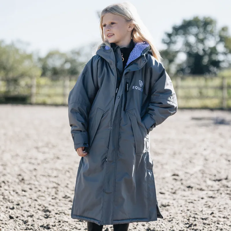 EQUIDRY Evolution Thick Fleece Lined Junior Jacket - Charcoal/Lilac