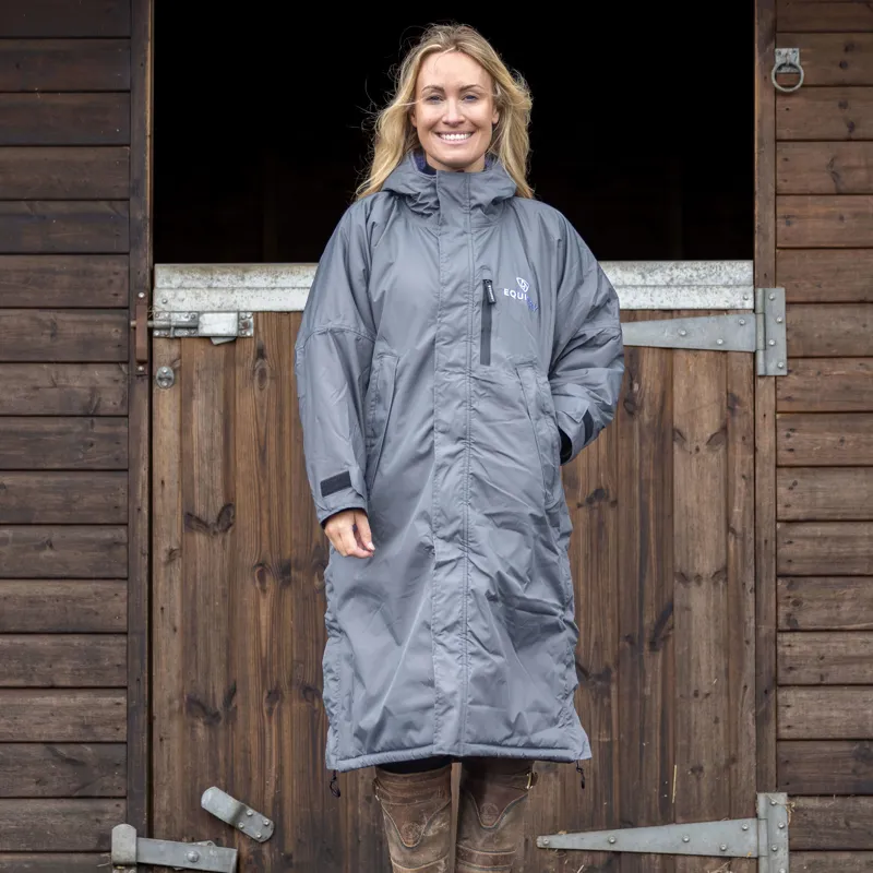 EQUIDRY Evolution Thick Fleece Lined Waterproof Jacket - Grey/Lilac