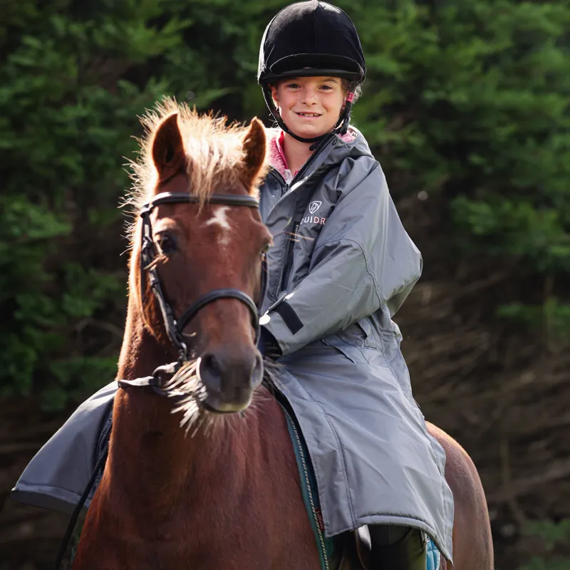 EQUIDRY Evolution Thick Fleece Lined Junior Jacket - Grey/Pale Pink