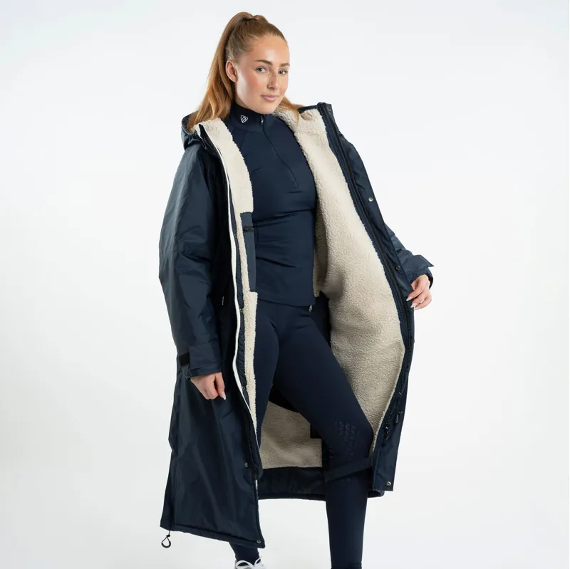 EQUIDRY Evolution Thick Fleece Lined Waterproof Jacket - Navy/Cream-3