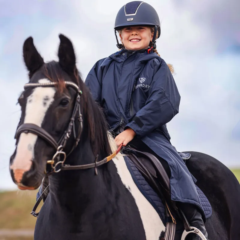EQUIDRY Evolution Thick Fleece Lined Junior Jacket - Dark Navy/Navy-1