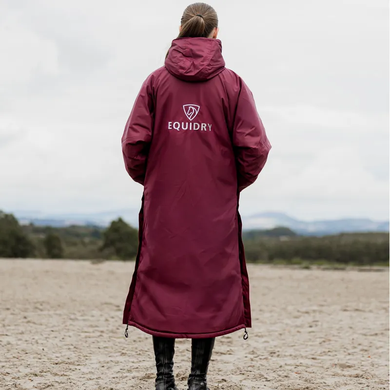 EQUIDRY Evolution Thick Fleece Lined Waterproof Jacket - Plum/Grey-2