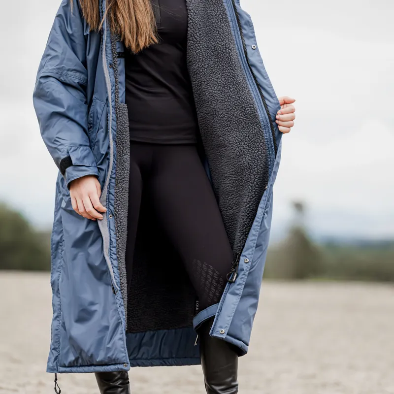 EQUIDRY Evolution Thick Fleece Lined Waterproof Jacket - Steel Blue/Grey-2