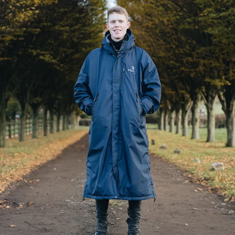 EQUIDRY Evolution Thick Fleece Lined Waterproof Jacket - Steel Blue/Grey-1