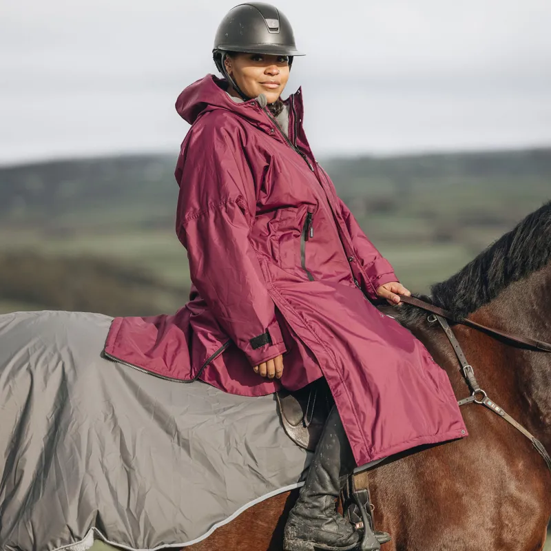 EQUIDRY Evolution Thin Fleece Lined Waterproof Jacket - Plum/Plum-2