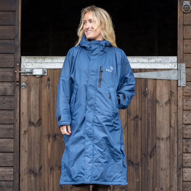 EQUIDRY Evolution Thin Fleece Lined Waterproof Jacket - Steel Blue/Grey-2