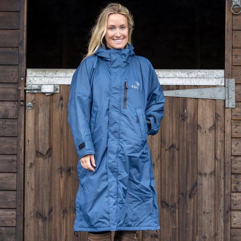 EQUIDRY Evolution Thin Fleece Lined Waterproof Jacket - Steel Blue/Grey