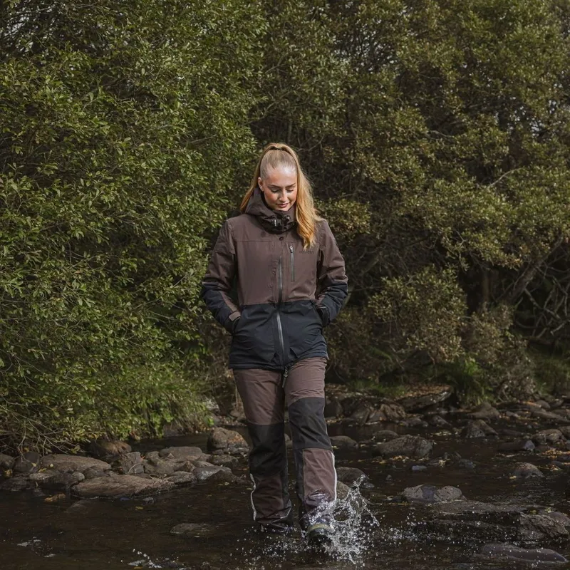 EQUIDRY Freya Womens Padded Waterproof Jacket - Brown/Black-13
