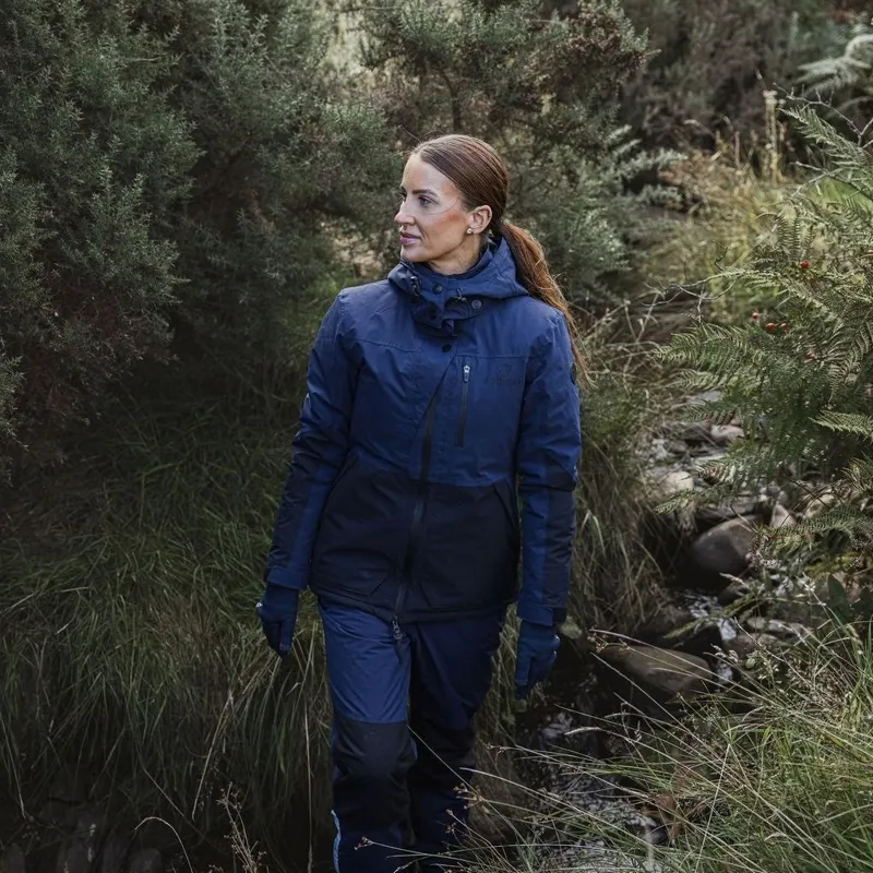 EQUIDRY Freya Womens Padded Waterproof Jacket - Navy/Black-11