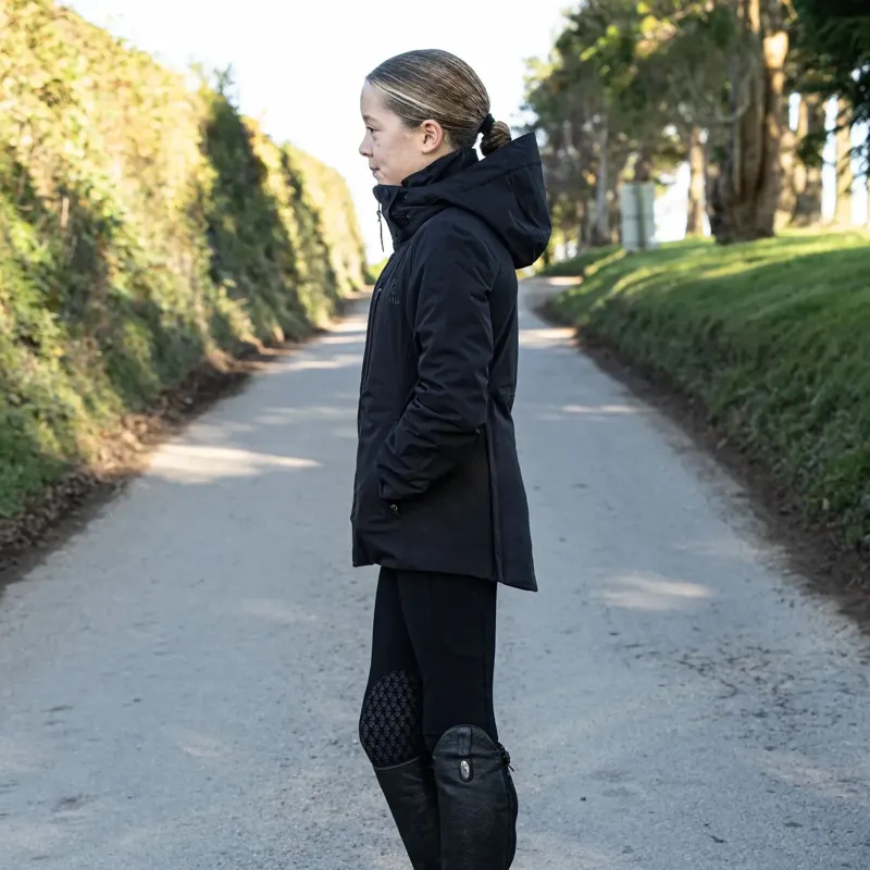 EQUIDRY Iris Junior Girls Warm Waterproof Riding Jacket - Black-2