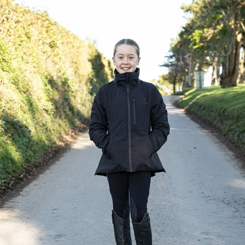 EQUIDRY Iris Junior Girls Warm Waterproof Riding Jacket - Black-5