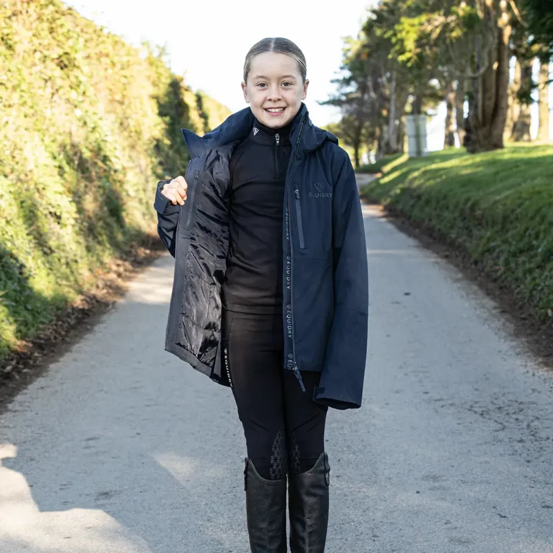 EQUIDRY Iris Junior Girls Warm Waterproof Riding Jacket - Navy-4