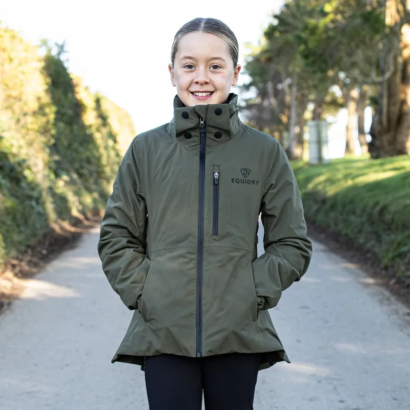 EQUIDRY Iris Junior Girls Warm Waterproof Riding Jacket - Green