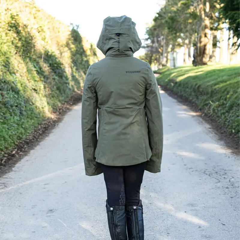 EQUIDRY Iris Junior Girls Warm Waterproof Riding Jacket - Green-2
