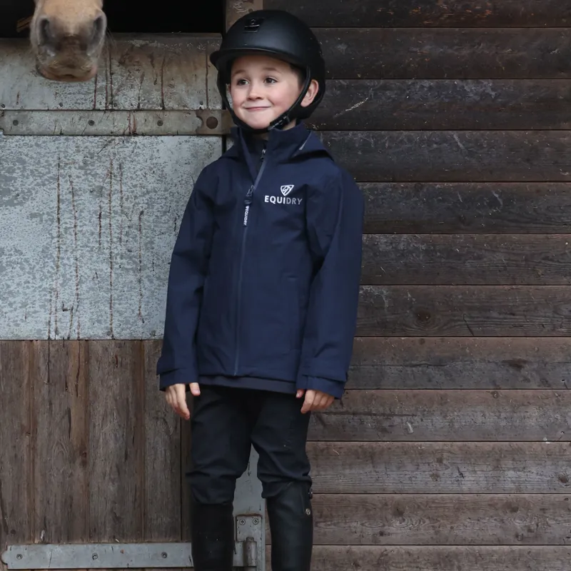 EQUIDRY Nimbus Pack Away Junior Waterproof Jacket - Navy-5