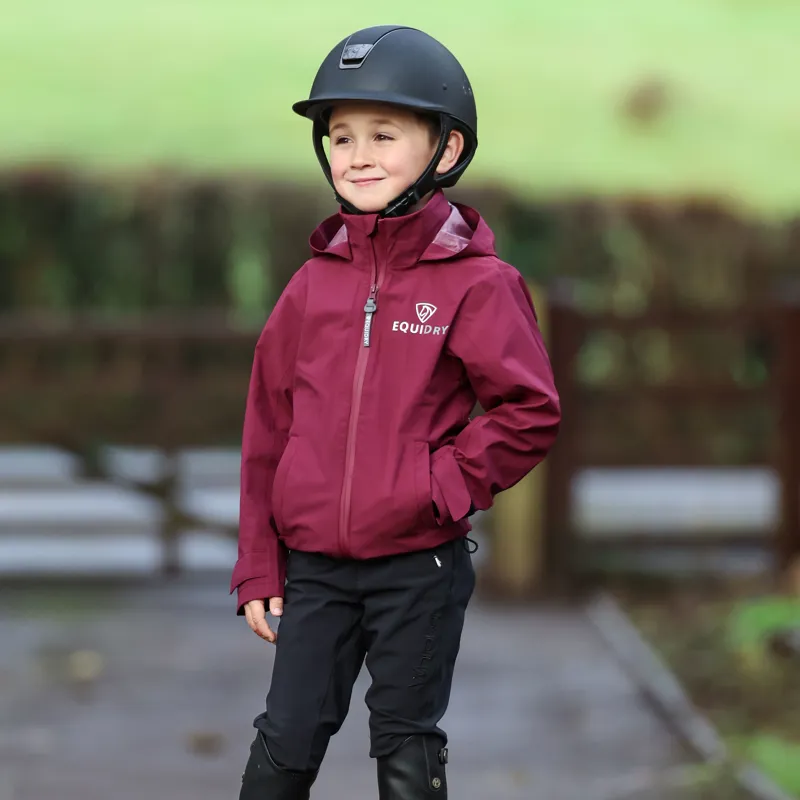 EQUIDRY Nimbus Pack Away Junior Waterproof Jacket - Plum-5