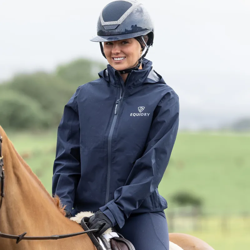 EQUIDRY Nimbus Pack Away Womens Waterproof Jacket - Navy