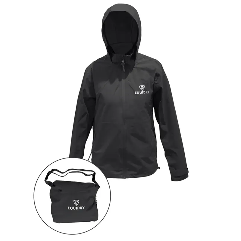 EQUIDRY Nimbus Pack Away Womens Waterproof Jacket - Black-7