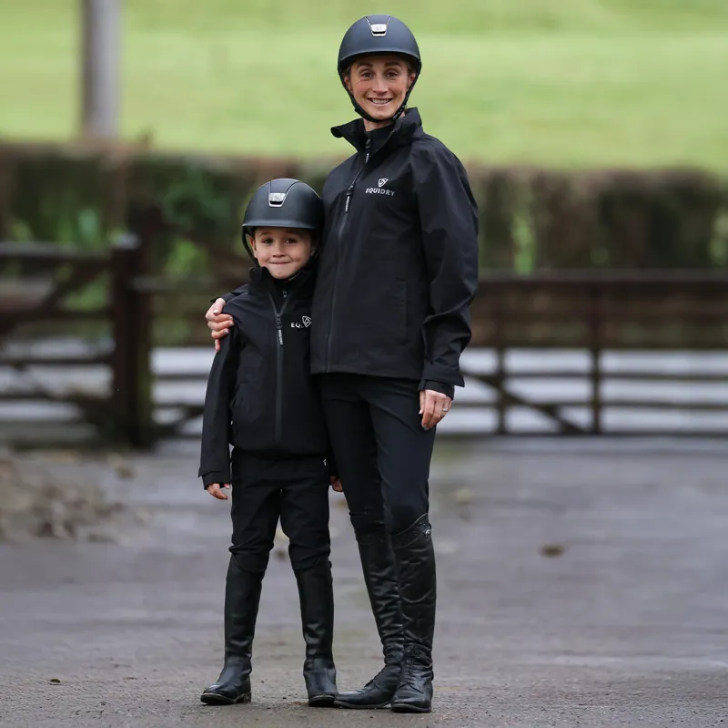 Equidry Nimbus Pack Away Junior Waterproof Jacket - Black-3