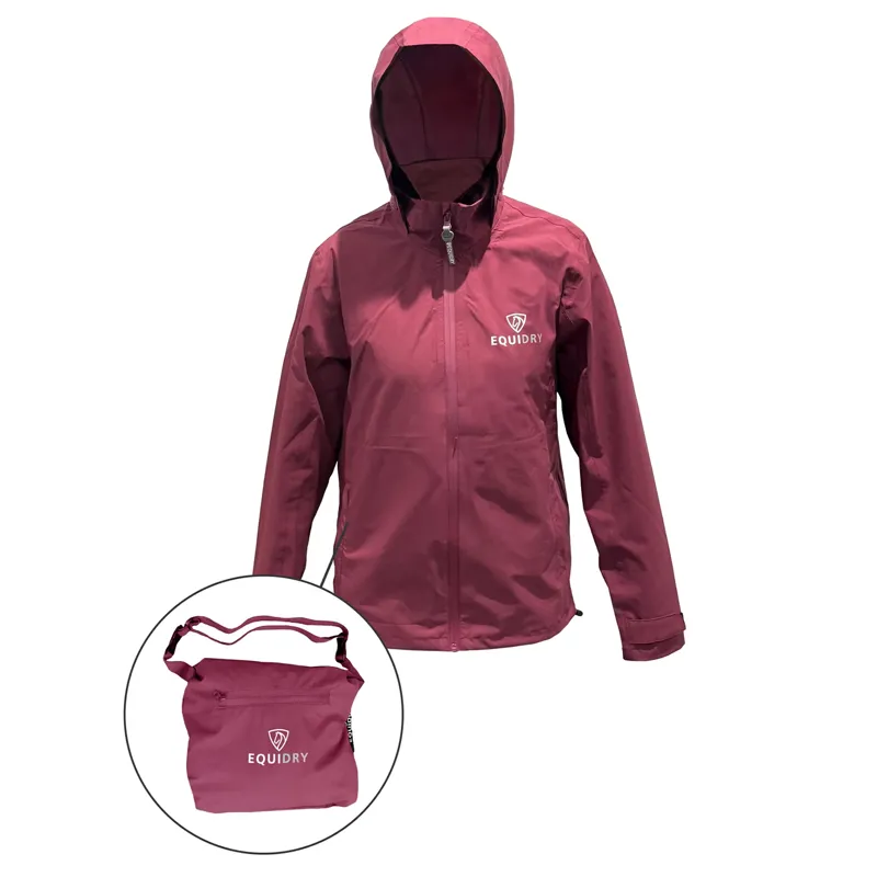 EQUIDRY Nimbus Pack Away Junior Waterproof Jacket - Plum-1