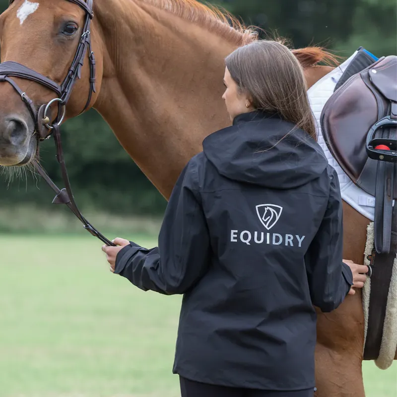 EQUIDRY Nimbus Pack Away Womens Waterproof Jacket - Black-1
