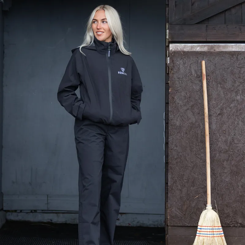 EQUIDRY Nimbus Pack Away Womens Waterproof Jacket - Black-3