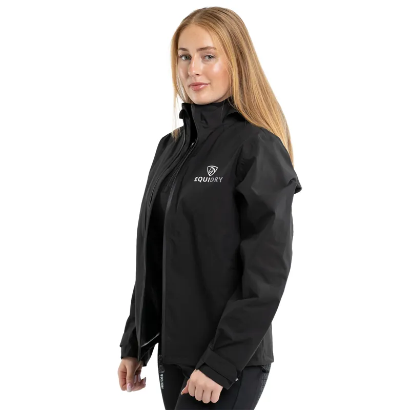 EQUIDRY Nimbus Pack Away Womens Waterproof Jacket - Black-5