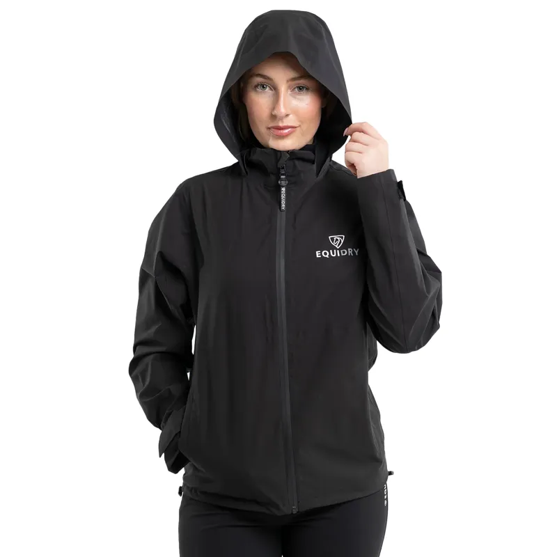 EQUIDRY Nimbus Pack Away Womens Waterproof Jacket - Black-6