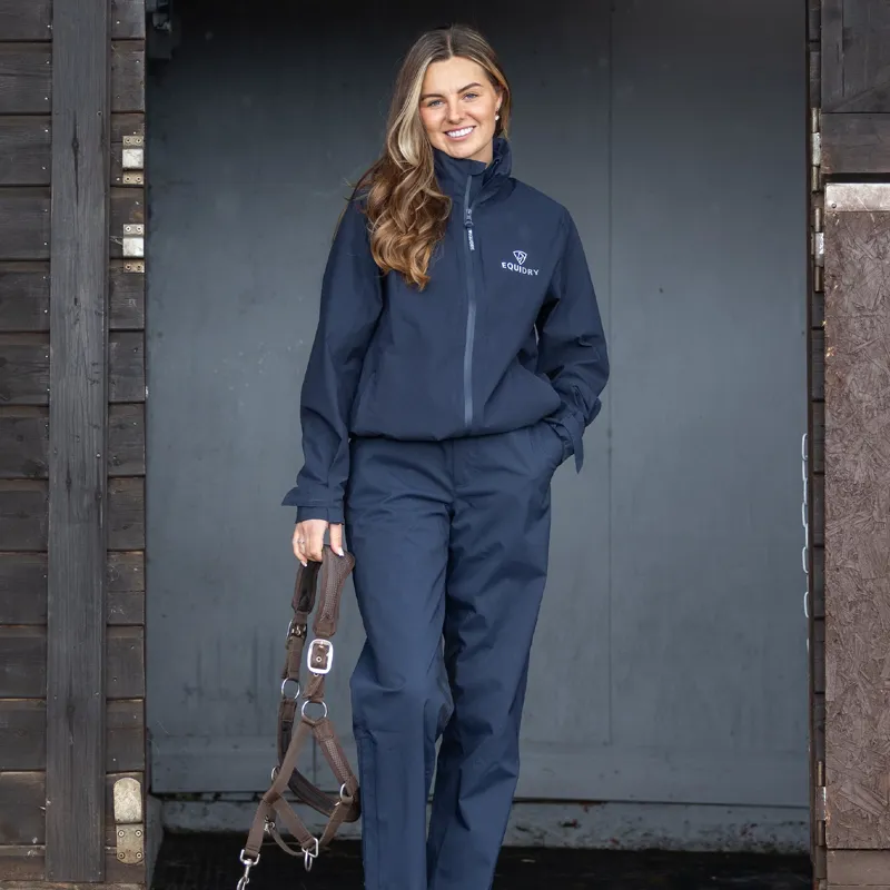 EQUIDRY Nimbus Pack Away Womens Waterproof Jacket - Navy-3