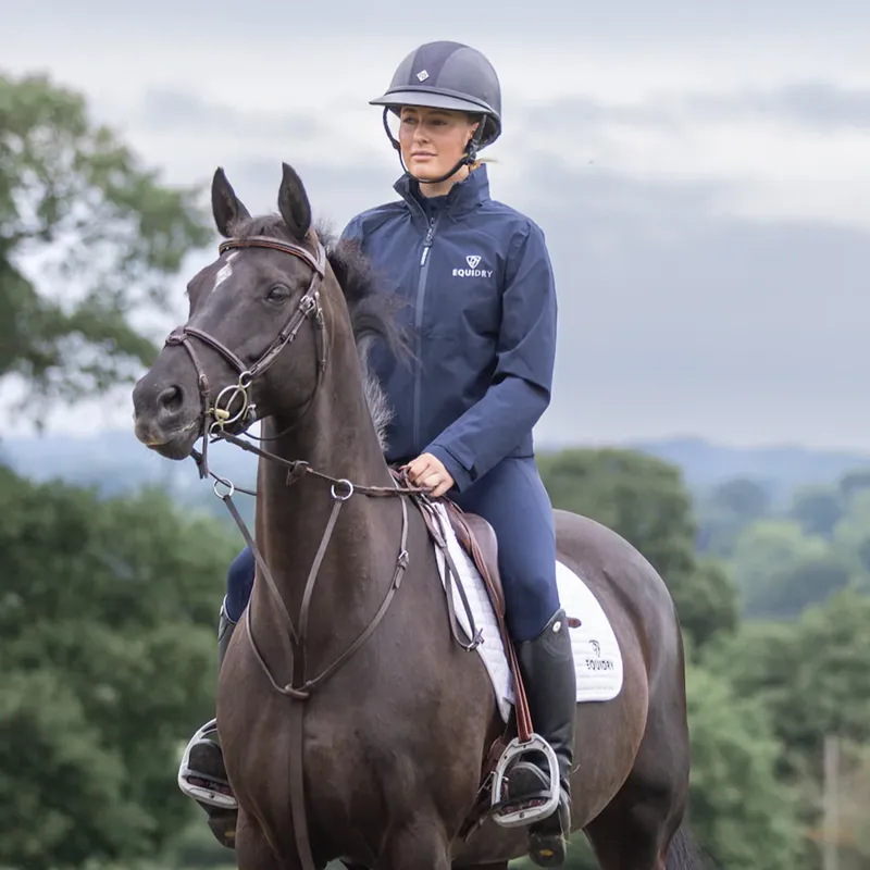 EQUIDRY Nimbus Pack Away Womens Waterproof Jacket - Navy-2