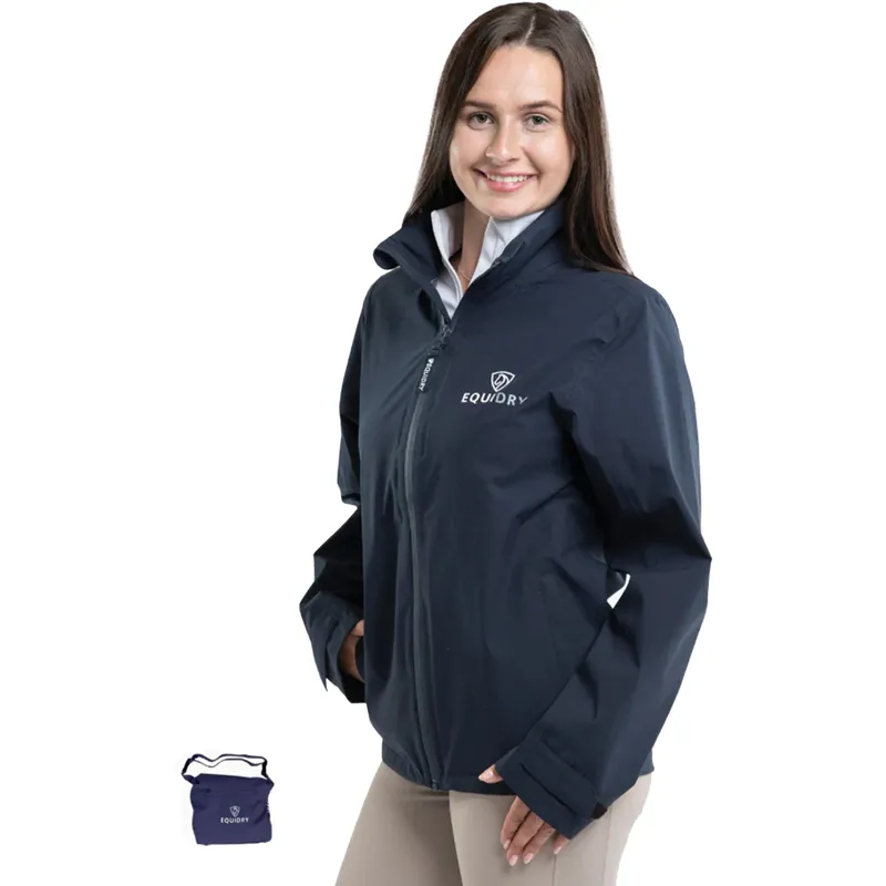 EQUIDRY Nimbus Pack Away Womens Waterproof Jacket - Navy-4