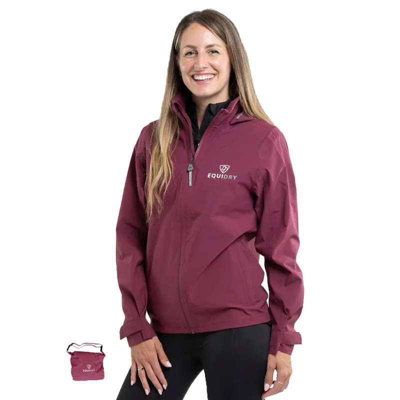 EQUIDRY Nimbus Pack Away Womens Waterproof Jacket - Plum-4
